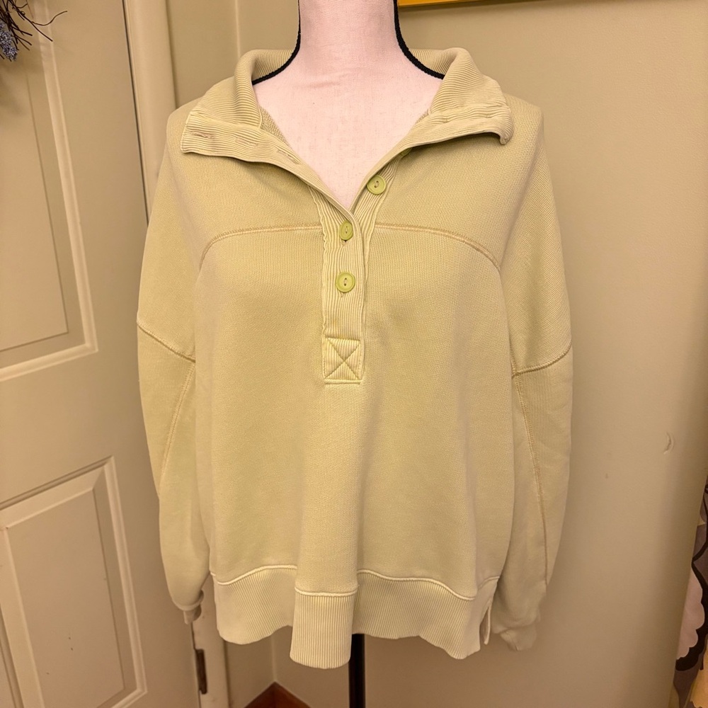 AE Lime Green Oversized Polo Sweatshirt size S